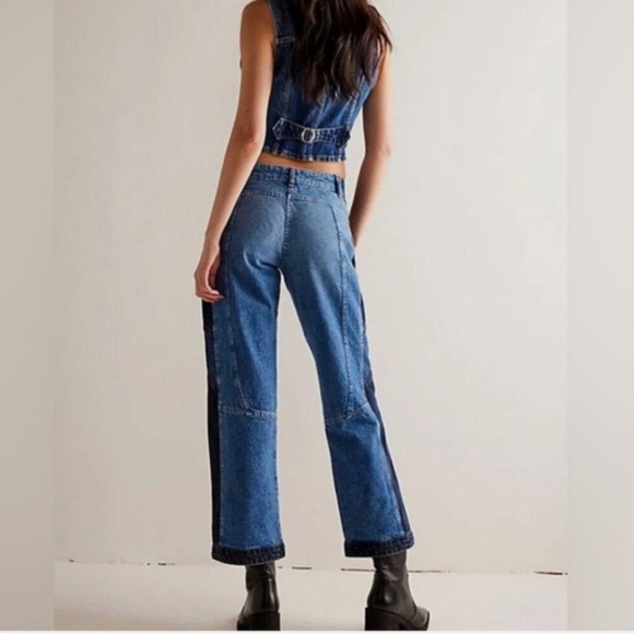 FREE PEOPLE Moonlit Moto Slim Bootcut Jeans - Picture 2 of 12